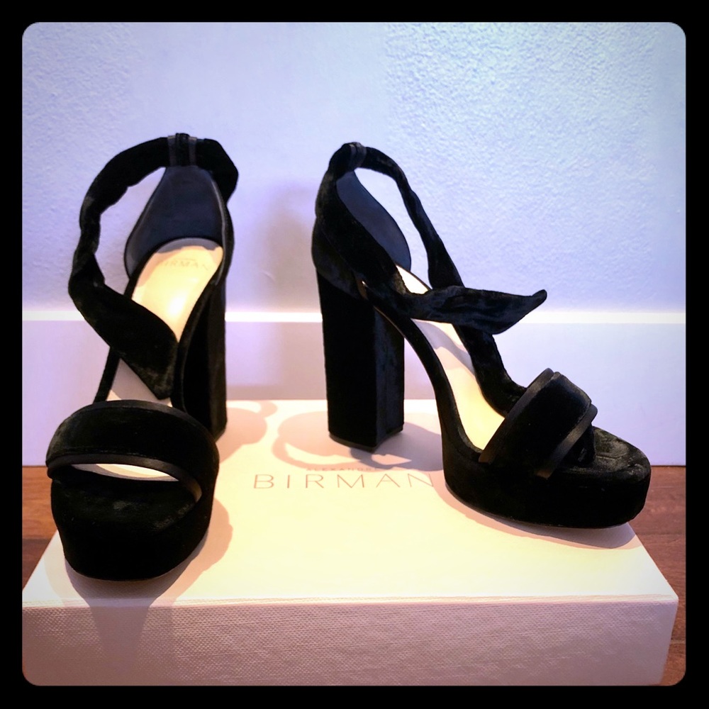 Brian Atwood velvet block heel sandal